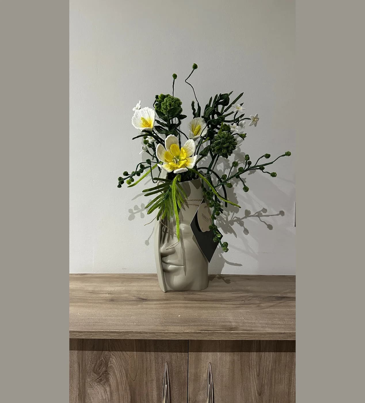Face Vase Daffodil Arrangement