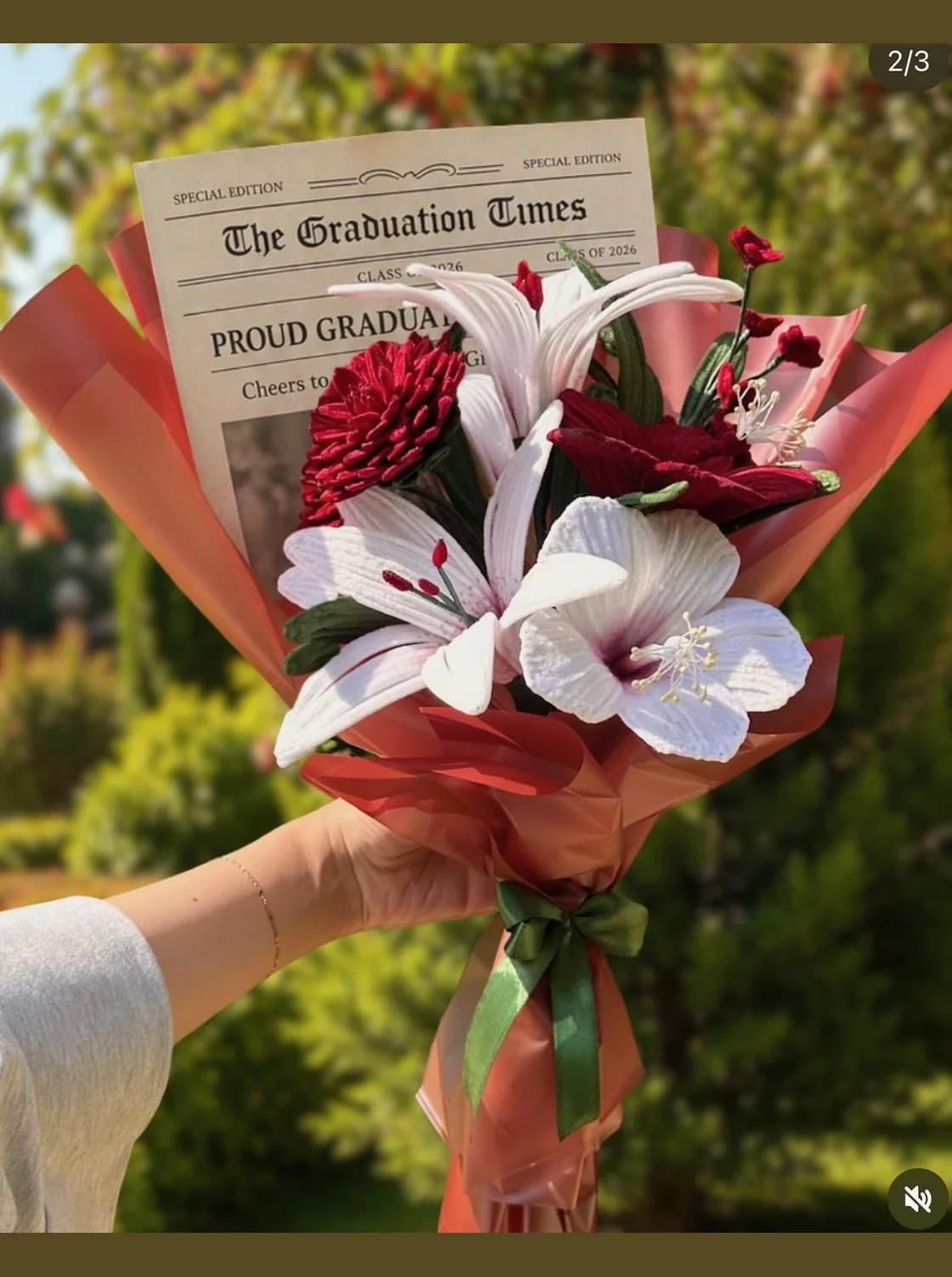 Graduation Times Red Lily Bouquet